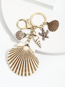 Hot-Selling New Handmade DIY Creative Marine Life Realistic Resin Shell & Conch Keychain, 1pc Cute Ocean Style Heart Shell & Conch Keychain Pendant, Women's Bag & Key Keychain Charm, Event Gift, Suitable For Daily Use, Gift For Best Friends - Multicolor - View 17