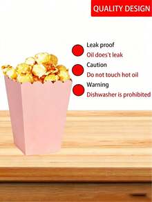 48//24/12/Pcs/1 Pc White Popcorn Boxes, 2 X 4.5 X 3 Inch Mini Popcorn Boxes For Movie Night Decorations, Christmas/Halloween, Back To School Season - Pink - View 4