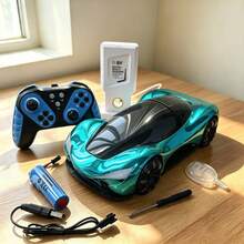 2.4GHz 遙控漂移特技車,模擬霧面電鍍 RC 玩具車,附噴霧、LED 燈與音樂,360° 旋轉特技輪胎,充電底座,長效可充電電池,適合 8 歲以上男孩女孩的電動遙控車玩具 - 彩色 - 查看 17
