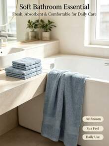 Optional 1pc/4pcs Towel Set/4pcs Small Square Towel, Terry Cotton-Absorbent Material-Suitable For Bathroom, Facial Care, Hand And Body Wiping, Home Decor, Kitchen Decor, Back To School Season, Autumn Decor - Baby Blue - View 7