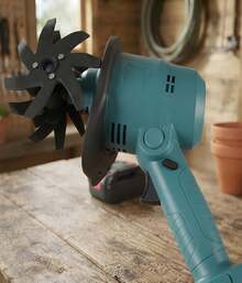 Mini Cultivador Elétrico Sem Fio 48V com Enxada Rotativa e 2 Baterias Recarregáveis - Qiu Presentes - azul - Visão 8