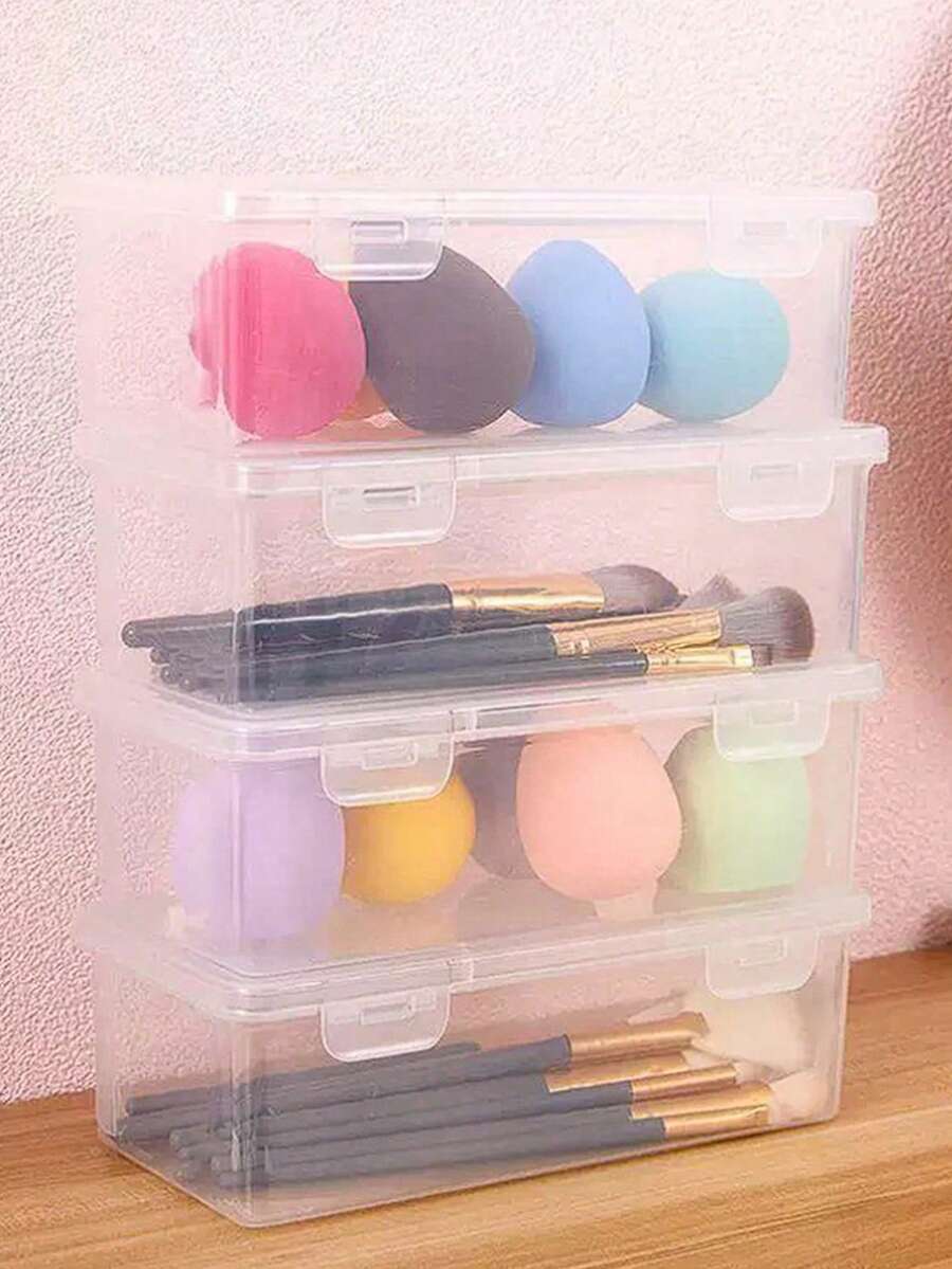 1 buah/2 buah/3 buah Kotak Penyimpanan Multifungsi Transparan untuk Meja, Kotak Pajangan, Kotak Perhiasan, Organizer Rias untuk Lipstik, Lip Gloss, Kosmetik Anti Debu, Cocok untuk Kamar Tidur, Kamar Mandi, Meja Rias, Dekorasi Rumah - kotak penyimpanan - View 1