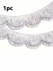 2 Packs Fan Tassel Banner, Silver Sequin Backdrop, 5ft Tinsel Banner, Layered Shimmer Tassel Garland, Bachelorette Party Decor, Birthday Sign, Glitter Decor, Photo Booth Backdrop, Bridal Shower, Silver Birthday Decoration Banner - Multiple Styles - View 10