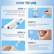 Hailicare Portable Water Flosser, 4 Modes, IPX7 Waterproof 300ML Water Flosser, Suitable For Home And Travel Teeth And Gum Cleaning, Type-C Charging, 2-Minute Auto Shut-Off And Smart Memory Function, Multiple Nozzles - White - View 6