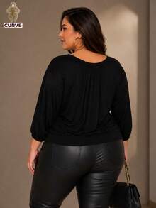 Plus Size Women Tops - Black - View 3