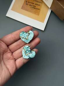 1pc 4-In-1 Heart-Shaped Silicone Mold, Creative DIY Epoxy Resin Mold, Can Make Cracked Diamond Texture Heart Pendant, Suitable For Home Decor And Gift Making, Aromatherapy Candle Handmade Casting Mold, Artistic Decorative Plaster Mold - 01-straight-eared Rabbit Tray Silicone Mold - View 6