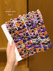 20pcs Random Color Bow Hair Clips, Colorful Bowknot Hair Accessories For Daily Decoration And Halloween - Multicolor - View 6