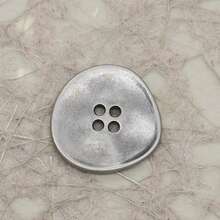 10 PCS 11/15/18/20/23mm 11-23mm Vintage Asymmetrical Textured Minimalist Asymmetric Wavy Metal Buttons, Suitable For Shirts, Suits, Asymmetric Stitching, Knit Cardigans, Four-Hole Buttons - Irregular Corrugated Surface - View 7