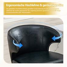 Seating for Dining pour la maison, noir, pu, 49 x 45 x 110 cm - Noir - Voir 6