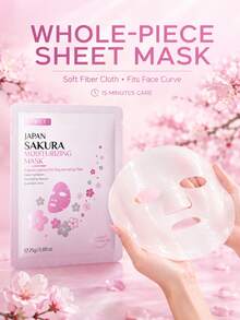 1/5/10PCS Sakura Collagen Essence Mask - Anti-Aging, Moisturizing, Whitening, Firming, Smoothing Fine Lines, Shrinking Pores, Brightening Skin Tone, Suitable For Summer, Christmas Gift Box, Can Be Used For Makeup And SPA - Multicolor - View 7