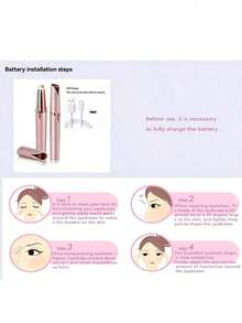 AXH. Women's Electric Eyebrow Trimmer, Eyebrow Shaping Pen, Facial Hair Remover, Automatic Eyebrow Razor, Pocket Knife - Rose Gold - View 5