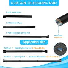 No-Drill Telescopic Rod, Door Curtain Rod, Kitchen Partition Rod, Wardrobe Telescopic Rod, Clothes Drying Rod - 2.2cm Honeycomb Head (Threaded Shank) - View 8