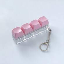 1pc Novelty Keyboard Cap Keychain - Colorful Clicky Desktop Toy, Stress Relief And Anxiety Reducer, Fun Office Decor, Unique Gift Choice - Multicolor - View 1