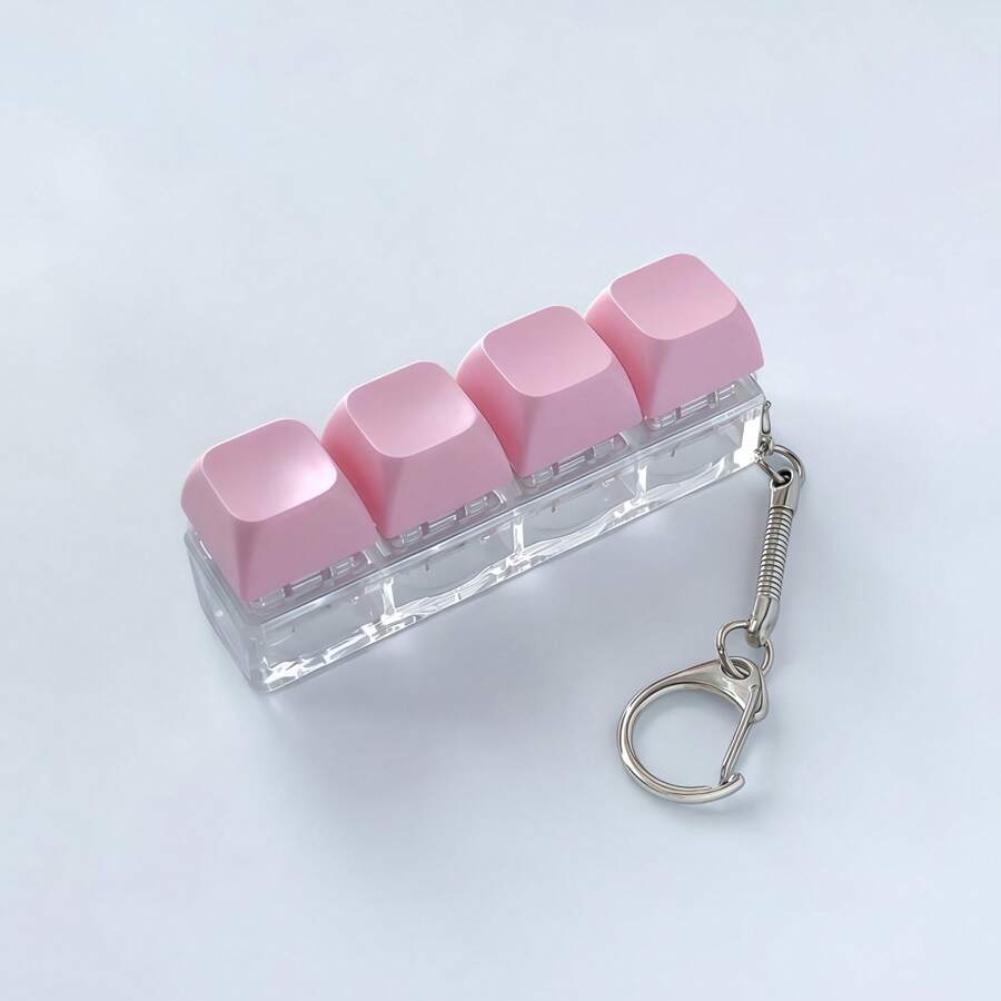 1pc Novelty Keyboard Cap Keychain - Colorful Clicky Desktop Toy, Stress Relief And Anxiety Reducer, Fun Office Decor, Unique Gift Choice - Multicolor - View 1
