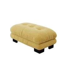 Paris Ottoman Yellow - Vintage Chenille Style - 黃色 - 查看 6
