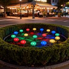 Magical Pathway Guiding Solar Ground Disk Lights Warm Glow Waterproof Outdoor Garden Lawn Driveway Holiday Party Yard Decoration - Black - View 11