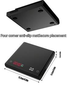 [禮品] 咖啡秤附計時器 - 最大容量 2000g。功能包括 LED 高畫質數位顯示、矽膠墊和矽膠塞。非常適合製作濃縮咖啡、手沖咖啡、烘焙，甚至稱量珠寶。(不含充電線) - 廚房秤 - 查看 4