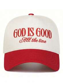 1件 GOD IS GOOD All The Time 刺繡復古中性棒球帽/卡車帽，Y2K戶外防曬可調節旅行度假禮物，適合家庭、朋友、萬聖節、聖誕節、開學季、學生、感恩節、老師、單身派對、嘉年華，完美禮物 - 棒球帽 - 查看 4