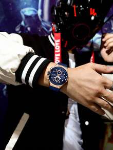 REWARD Men's Quartz Watch Business Fashion Style Calendar Luminous Hands Multi-Functional High Quality Gift Classic Design Stainless Steel Watch Band - Navy Blue - View 4