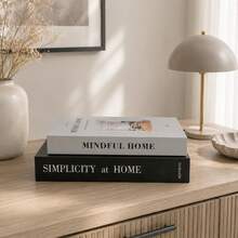 Set Of 2 Decorative Books, Coffee Table Decor, Stackable Decorative Boxes, Home Decor Fake Books, Suitable For Home Aesthetic Decoration, Cafe, Hotel Decor - Black - View 3