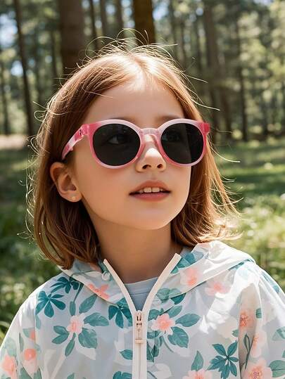 1 Pair Kids Fashion Dual-Color Silicone Sunglasses, Suitable For 3-14 Years Old Boys And Girls, Versatile Stylish Children's Eyewear, Personalized Photo Posing, Comfortable Ultra-Lightweight