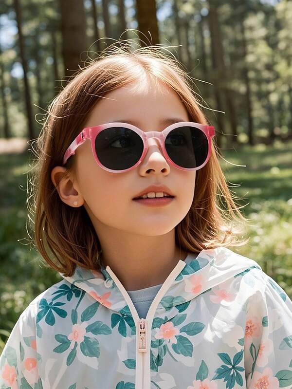 1 Pair Kids Fashion Dual-Color Silicone Sunglasses, Suitable For 3-14 Years Old Boys And Girls, Versatile Stylish Children's Eyewear, Personalized Photo Posing, Comfortable Ultra-Lightweight