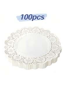 100/300/500pcs Round White Lace Paper Doilies, Baking Paper Pads, Suitable For Crafts, Tableware Decoration, Party, Wedding, Cake, Dessert, Baking, BBQ, Fried Foods - View 11
