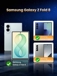 2片 [2026新款] 9H強化玻璃螢幕保護膜，適用於 Galaxy Z Fold 8/Z Fold 7/Z Fold 6/Z Fold 8 Ultra，外螢幕保護膜，3D全螢幕覆蓋，高清透明防刮，無氣泡易安裝，相容手機殼 - 無色 - 查看 4