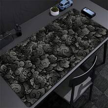 1pc New Japanese Style Cloud Mouse Pad, Cute Black Desk Mat, XXL Large Gaming Mouse Pad, Non-Slip Rubber Laptop Accessory, Home Office Gaming Desktop Use - View 1