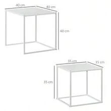 Tables pour la maison, blanc, acier, 40 x 40 x 40 cm - Multicolore - Voir 1