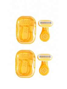 Yellow Women's Hair Removal Razor, Suitable For Underarms, Legs And Bikini Area. Portable Design, Yellow Manual Razor, Women's Bikini Manual Razor Blade, Replaceable Yellow Razor Head. Essential Travel Gift For Girls (Handle + Razor Head + Storage Box). Suitable For Summer Travel, Outings, Commuting, Work, College Students, Women, Also As A Gift For Sisters, Girls And Friends. - Multicolor - View 20