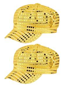 1/2pcs D EXCEED 70s Style Sequin Rhinestone Hat, Women's Party Dance Hat, Disco Daily Wear, Birthday Ball, Ballroom Stage Performance Carnival Accessory - Multicolor - View 21