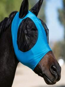 Soft Mesh Horse Fly Mask With Ears, Breathable Eye And Face Protection, Anti-Fly Face Mask, UV Protection Horse Gear - Multicolor - View 5