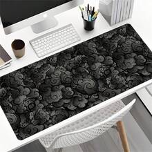 1pc New Japanese Style Cloud Mouse Pad, Cute Black Desk Mat, XXL Large Gaming Mouse Pad, Non-Slip Rubber Laptop Accessory, Home Office Gaming Desktop Use - View 2