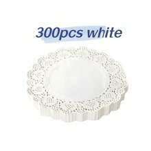 100/300/500pcs Round White Lace Paper Doilies, Baking Paper Pads, Suitable For Crafts, Tableware Decoration, Party, Wedding, Cake, Dessert, Baking, BBQ, Fried Foods - View 13