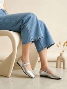 Women Flats - Silver - View 2