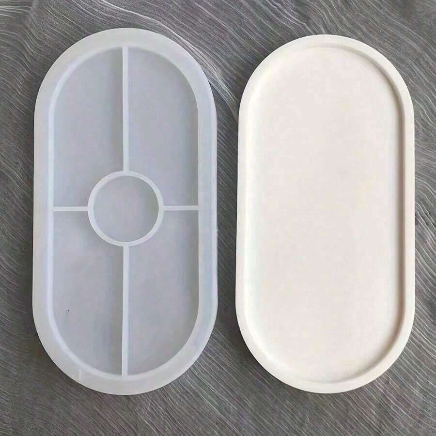1PC Fashion Silicone Oval Plate Mold, Suitable For DIY Handmade Use - Oval Tray Silicone Mold - View 1