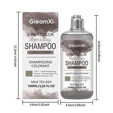 Milk Tea Gray 3-in-1 Color Depositing Shampoo 100ml | Cuci, Rawat, Warnai | Alat Penyegar Warna 3-in-1 | Lembut & Melembapkan Tanpa Merusak Rambut | Ukuran Portabel untuk Perjalanan | Krim Pewarna & Perawatan Rambut - Teh Susu Abu - View 10