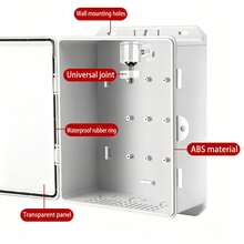 1‑2Pcs White Waterproof Junction Box With Cover, ABS Plastic Shell With Stainless Steel Lock, Outdoor Weatherproof Electrical Enclosure - Multi-color - View 5