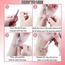 Bracelet Clasp Helper, Quick & Convenient Daily Wear Assistant, Easy Slide-In Jewelry Wrist Accessory, Fashion Metal Wear Buffer, Metal Wire Crocodile Clip Bracelet Helper, Jewelry Assistant, Adjustable Watch Band Buckle - Multicolor - View 5