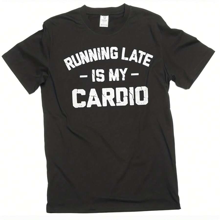 Funny Cardio Late Person T-Shirt Workout Gym Humorous Sarcastic Tee - 款式 - 查看 1