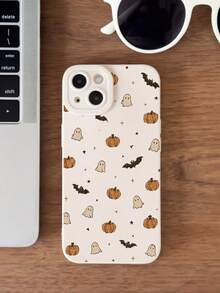 1pc Personalized Halloween Pumpkin Ghost Bat Pattern White Pupil Full Coverage Lens Anti-Drop Anti-Fingerprint Phone Case Compatible With IPhone 16/16Pro/16Plus/15/15ProMax/15Pro/11/12/13/14ProMax/11Pro/11ProMax/12Pro/12ProMax/13Pro/13ProMax/14Pro/14ProMax Soft Shell Premium Creative - Multicolor - View 5