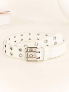 1 pieza Cinturón versátil unisex de moda con diseño de ojo estilo punk - Blanco - Ver 17