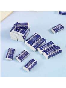 4pcs Soft Easy-To-Clean 2B Plastic Erasers - White, Rectangular, PVC Material, Suitable For Art And Craft Projects, Craft Supplies | Rectangular Eraser | Smooth Texture, Pencil Eraser - White - View 1
