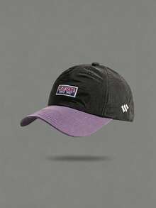 1pc Contrast Color Quick-Dry Sun Hat, Unisex, Outdoor Casual Embroidered Baseball Cap, Suitable For Outdoor Camping And Daily Wear - Color-block Embroidery - View 8