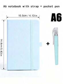 A6 Lined Journal, Thick Paper Small Leather Notebook Suitable For Women And Men, Perfect For Travel, Work, School Writing (Pen May Have Slight Color Difference, Does Not Affect Use) - Multicolor - View 8