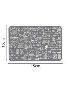 1pc New Nail Art Stamping Plate, Music Symbol Floral Vine Pattern Music Notation Nail Design Template, Easy To Use Reusable DIY Nail Transfer Tool, Suitable For Women Girls, Music Theme Nail Art Supplies, Applicable For Acrylic Gel Nail Tips - Multicolor - View 4
