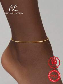 Minimalist Versatile 925 Sterling Silver Snake Chain Anklet, Low-Allergenic Unique Summer Accessory, Suitable For Busy Women - Anklets - View 1