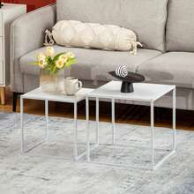 Tables pour la maison, blanc, acier, 40 x 40 x 40 cm - Multicolore - Voir 3