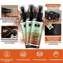 Goiple 2.7fl.Oz Lace Hair Dye Spray, Waterproof Lace Blending Spray, Wig Knot Concealer, Suitable For Hair Extensions, Lace Wigs, Quick-Dry Formula, Matches Skin Tone, Suitable For Daily Wig Wear And Cosplay (Brown/Reddish Brown/Golden Brown) - Dye Spray - View 7